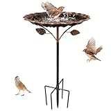 Metall Vogeltränke Stehend Groß Für Garten 5 Zackiger Sockel, 85cm Vogeltränke Winterfest,...