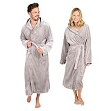 Blumtal Bademantel Damen und Herren - kuschelig weicher Fleece Bademantel mit Kapuze & praktischen...