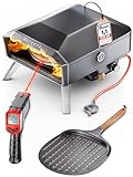 LIKAYA [NEU] NeroSpin Pizzaofen 12” All-in-one Set – 6,2kW Gas Pizza Ofen 450°C für außen mit...