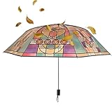 Vintage-Sonnenschirm | ausgefallener Buntglas-Damenschirm, Regenschutz, Allwetterschutz, starker...