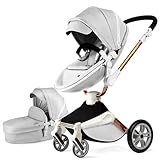 Hot Mom Kinderwagen 2in1 mit 360° Drehfunktion, kombikinderwagen mit Babywanne/Sportwagen,...