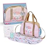 BABY born Wickeltasche, Puppenwickeltasche mit Blumen inkl. Wickelunterlage, Windel und Puderdose,...