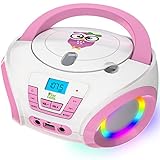 TinyGeeks Tunes Kids Boombox CD-Player für Kinder NEU 2024 + UKW-Radio + Inklusive Batterien +...