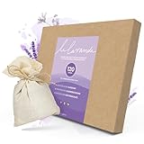 Lalavanda - 12 Lavendelsäckchen aus Baumwolle, 120g Lavendelblüten, Effektiver Mottenschutz für...