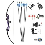 FQH 50' Bogenschießen Abnehmbarer Recurve Pfeil & Bogen Set 30-50 lbs Jagd-Langbogen für...