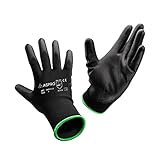 ASPRO Arbeitshandschuhe 10 Paar Größe 10 (XL)- Gartenhandschuhe-Schwarze Nylon-Handschuhe mit...