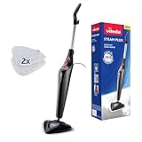 Vileda Steam Plus Dampfreiniger mit 2 Mikrofaserpads | Hygienischer Bodenreiniger für alle Böden &...