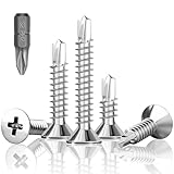 HXJDAM 200 Stück Bohrschrauben Selbstbohrende, M4.2x25mm Blechschrauben Selbstschneidend,...