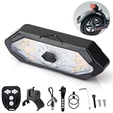 FXINRUIA E Scooter Blinker/Rücklicht,LED Scooter Blinker usb-aufladung mit Fernbedienung Kompatibel...