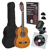 Juan Miguel Navarrez Konzertgitarre, klassische Gitarre, 1/2 honey - Natur, Starter Set (inkl....