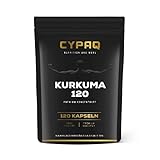 Curcuma Extrakt Kapseln, 600mg, 120 Stück, Hochdosiert mit Schwarzem Pfeffer, Für Vegetarier &...