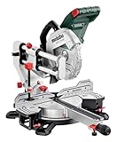 metabo Kappsäge KGSV 216 MC - 1200 W, 216 mm Sägeblatt - Mit Zugfunktion, LED-Schnittlinie,...