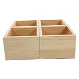Artibetter 4 Stück Boxen Kleine Holzbox Ohne Deckel Mini-Töpfe Ringboxen Für Schmuck Geschenk...