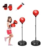 KOMFOTTEU Punchingball Standbox höheverstellbar 120-154cm, Standboxball mit Boxhandschuhen & Pumpe,...