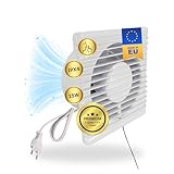 TronicXL 230V Badlüfter mit Kabel Schalter und Stecker IPX4 125mm Abluft/Zuluft Lüfter Ventilator...