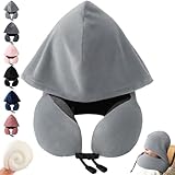 YOUYIKE Nackenkissen Flugzeug, Reisekissen mit Haube, Reisekissen Flugzeug, Bequem und Leicht Ldeal...