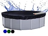 QUICK STAR Poolabdeckung Rund für 320-366 cm Pools | Planenmaß Ø 420 cm | Schwarz | Sommer &...