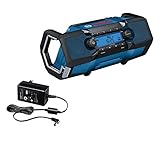 Bosch Professional 18V System Akku Baustellenradio GPB 18V-2 C (Empfang über Bluetooth, FM und AUX,...