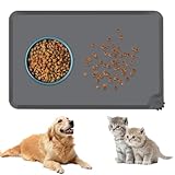 LAUKKKE Futtermatte für Hunde 48x30 cm - Napfunterlage Hund mit Erhöhter Rand, rutschfeste &...