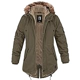 bw-online-shop Ladies Fishtail Winterparka mit Futter oliv - L