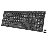 iClever 2.4G Kabellose Tastatur, Aluminium Wieder aufladbare ultraflache Wireless Keyboard, QWERTZ...