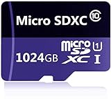 Micro-SD-Karte, 1024 GB, SDXC-Karte, High Speed, Klasse 10, mit SD-Adapter (1024 GB-Blau)