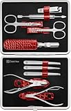 ZWILLING Maniküre-Set (10 teilig, Komplettset für Finger- und Fußnägel, Echtleder Etui mit...