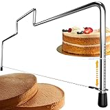 4smile Tortenschneider - Edelstahl Tortenbodenschneider 32 cm, Tortensäge-Draht höhenverstellbar -...