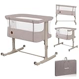 Lionelo Aurora 3 in 1 Babybett bis 9 kg, Beistellbett, Wiege, Höhenverstellug und Einstellung der...