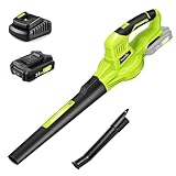 SnapFresh Laubbläser Akku-Laubbläser Kabelloser 20V 210 km/h 240m³/h / 2-Luftgeschwindigkeit/mit...