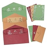 Gatuida 12 Sätze Vintage Briefpapier Umschlag Set Teilig Retro Schreibpapier Einladungskarten Set...