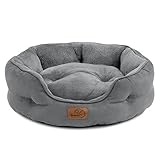 Bedsure Katzenbett waschbar Katzen Bettchen - 51x48x15cm Katzen Bett grau mit zweiseitig Innenkissen...