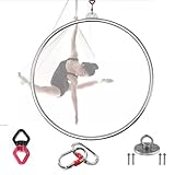 UEWQTNXS 85/90 cm Einzelpunkt-Luftring, Lyra-Hoop-Ring, Rohrdurchmesser 3,2 cm, Art-Yoga-Hoop-Set,...