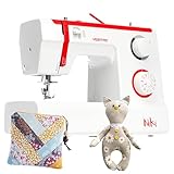 VERITAS Freiarm-Nähmaschine Niki I mit Fußpedal I Einfädelhilfe & Fadenabschneider I 23 Stiche I...