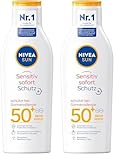 NIVEA SUN Sensitiv Sofortschutz Sonnenlotion LSF 50+ (200 ml), Sonnencreme mit LSF 50+ für...