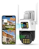 VSTARCAM 3MP+3MP Überwachungskamera Aussen, 2K Dual Kamera Überwachung Aussen, 360° Schwenken &...
