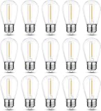 Hcnew 15 Stück E27 S14 LED Solar Ersatzbirnen, 2700 K Warmweiß, 1W entspricht 5W, DC 24V,...