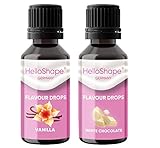 Hello Shape Flavour Drops zuckerfrei Set 2x 30 ml - Vanille & Weiße Schokolade | Geschmacks Tropfen...