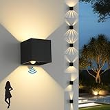 LED Wandlampe,Außenlampe mit Bewegungsmelder,Innen/Aussen Wasserdicht Wandleuchte,12W Aluminium...