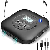 Tragbarer CD Player Bluetooth mit Lautsprechern, wiederaufladbarer 1800mAh CD-Player tragbar mit...