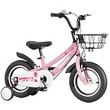 Fahrspielzeug Fahrrad mit Korb für Kinder von 2-12 Jahren. 12-18 Zoll Fahrrad mit Stützrädern....