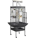 Yaheetech Vogelkäfig Vogelvoliere Vogelhaus Vogelbauer Käfig für Papageien 65,5 x 65,5 x 156 cm,...