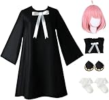 NOPQRZTU Anya Forger Cosplay Kostüm mit Perücke Anime Spy X Family Cosplay Kostüm Anya Cosplay...