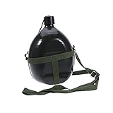 Abaodam Aluminium Wasserkanne mit Verstellbarem Schultergurt Grüne Feldflasche für Camping und...