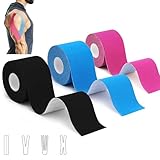 3 Rollen Kinesiologie Tape (5m x 5cm), Profi Kinesiotapes Physio Tape Sport Tape Set, Wasserfeste &...