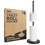 Minismus Toilettenpapierhalter stehend mit beschwerter Basis für kippsicheren Stand,...