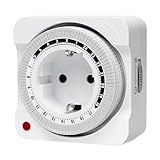 Mechanische Zeitschaltuhr Steckdose, 24-Stunden-Programm Analoge Zeitschalt-Steckdose mit 96...
