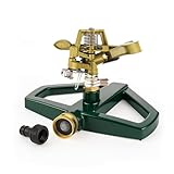 Rasensprenger mit Metallsockel, Gartensprenger, 360 Grad Rasensprenger Große Flächen...