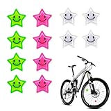 UYGTHI 12 Stück Speichenreflektoren Fahrrad Kinder, Bunte Katzenaugen Speichen Reflektoren Sterne,...