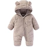 Generisch Strampler Neugeborene, Baby Schneeanzüge Winter Overall mit Kapuze Winter Strampler...